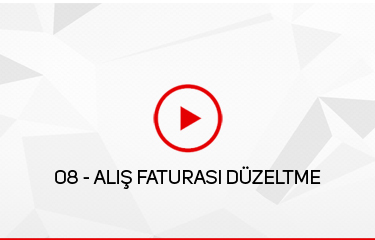 Alış Faturası Düzeltme