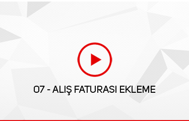 Alış Faturası Ekleme