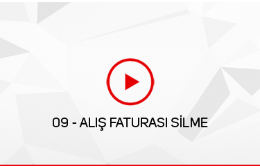 Alış Faturası Silme